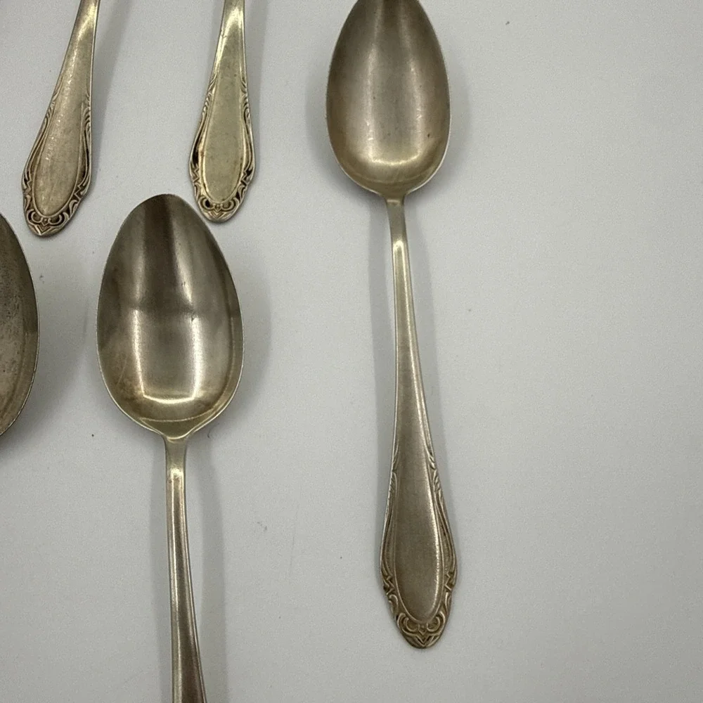 Silvia Made In Germany Vintage Silver Plated Spoons Rococo Style